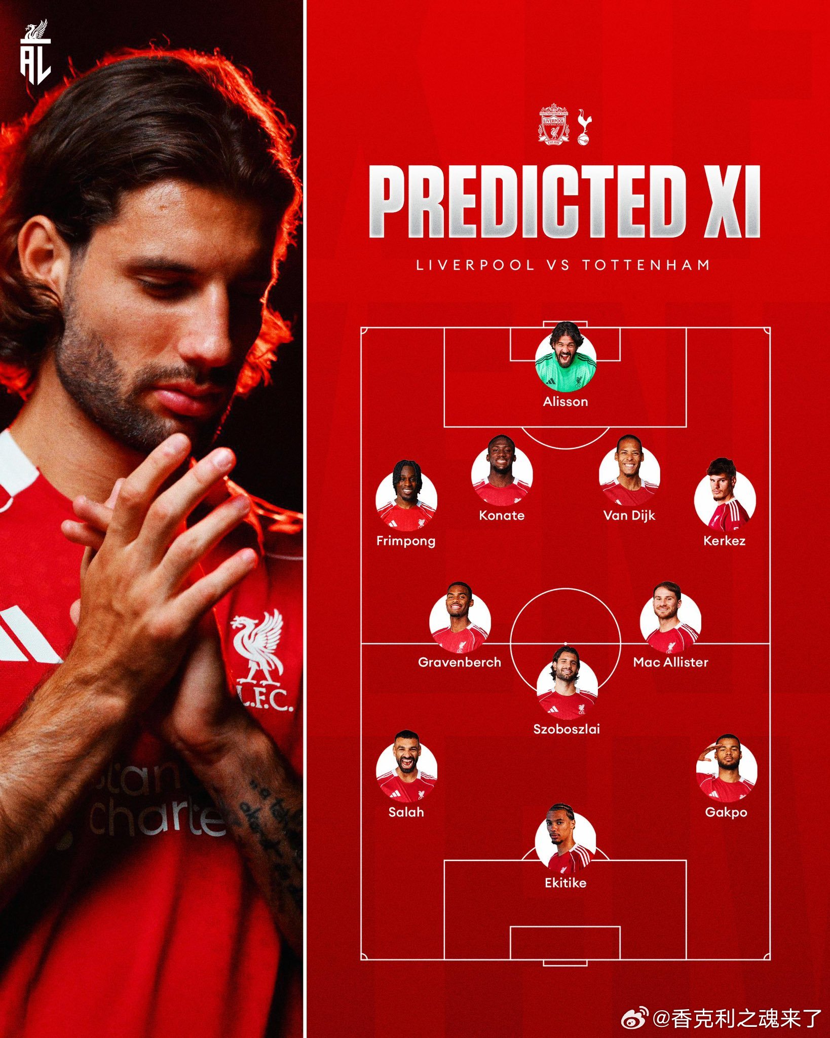 对阵热刺首发预测，推主预测下维尔茨加克波首发，索博回归中场但个人认为对阵热刺，首