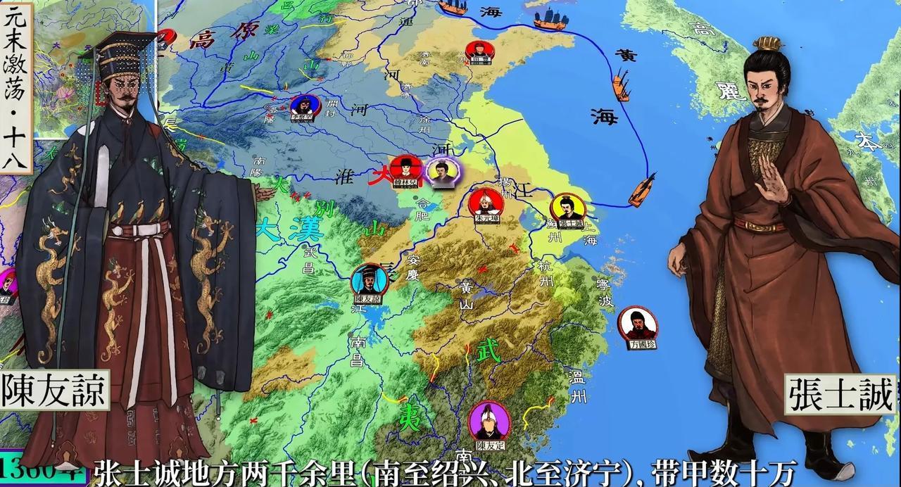 在陈友谅与朱元璋的龙湾之战和鄱阳湖大战两场战役中，张士诚都没有趁机进攻朱元璋，是