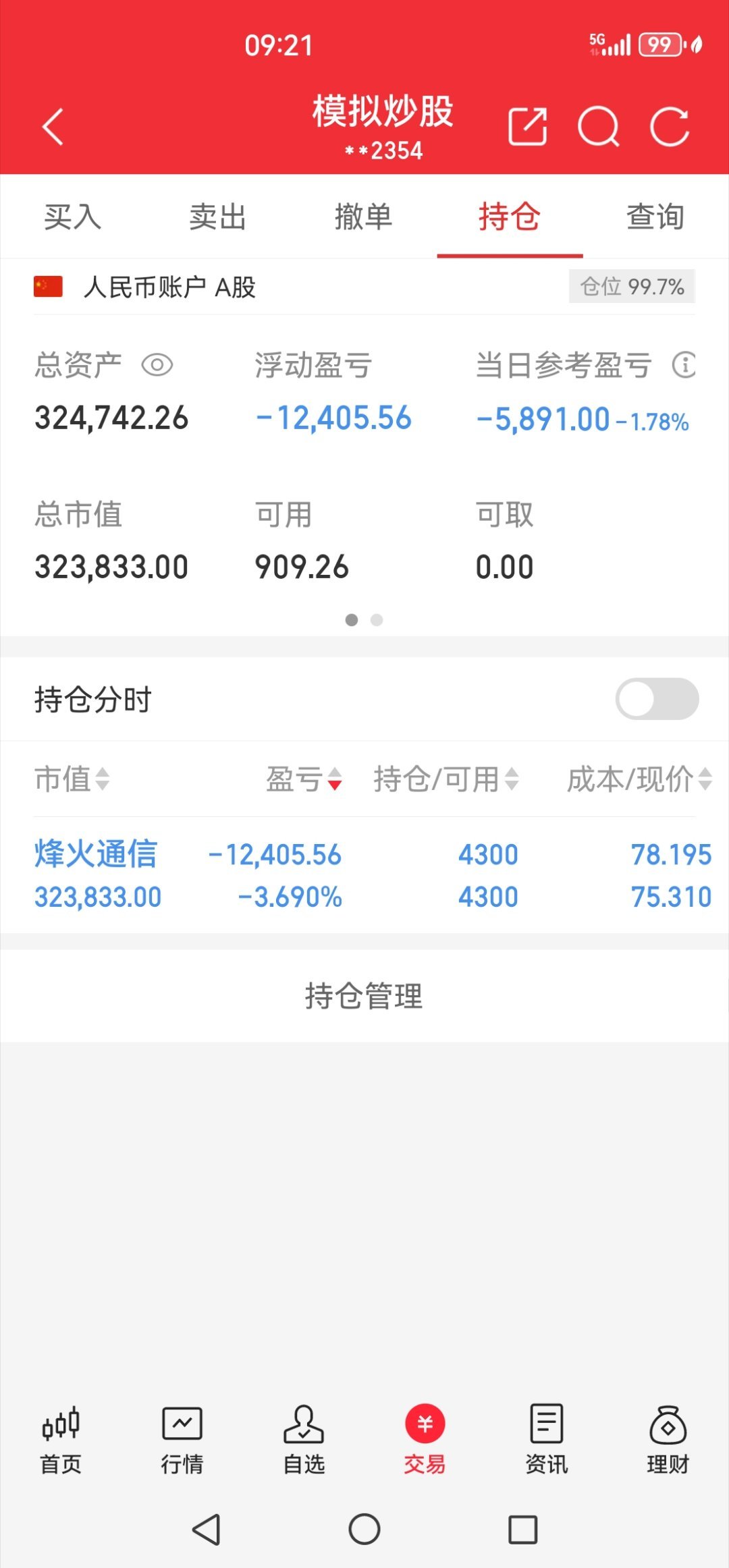 烽火，昨天的调整我认为是良性的，洗一下获利盘，下周继续向上，看到100！ 