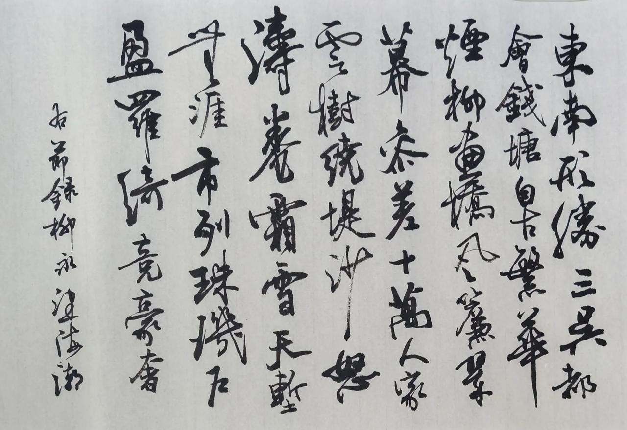 江湖狂野，还是放浪形骇。
简要点评
行草挥洒灵动，线条粗细变化丰富，大开大合，很