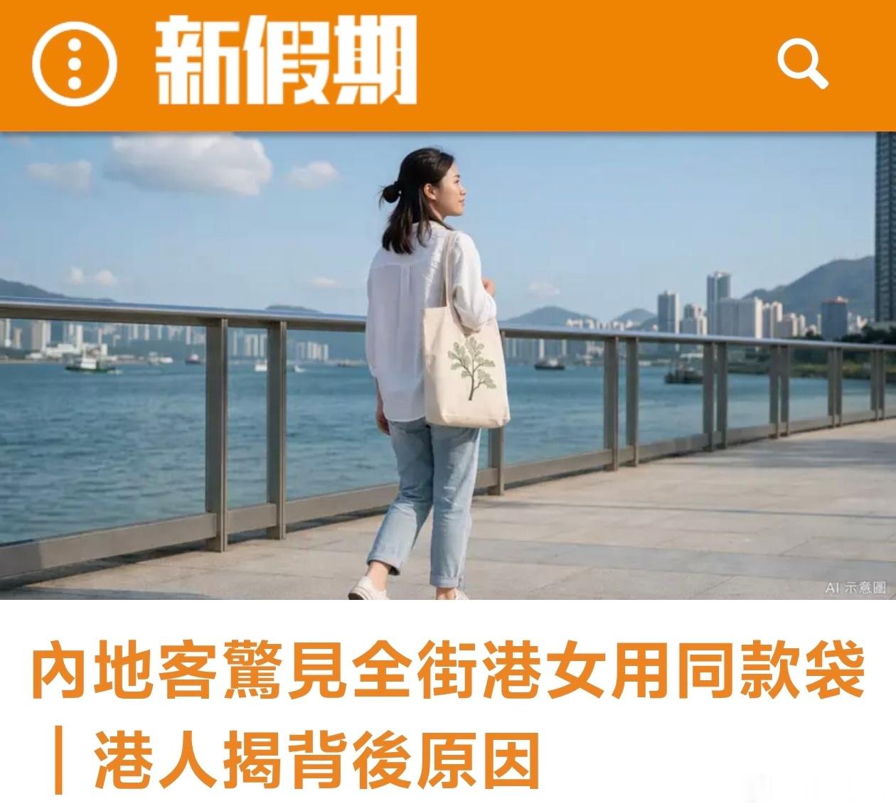 港媒：内地客笑全街同款袋老土，港人反击称背后有生活智慧港媒“新假期”报道，一名内