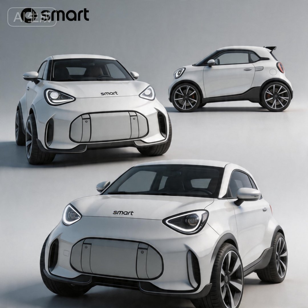 根据设计手稿，我让ai还原了一下smart2号的颜值，好好看啊！北京车展要亮相，