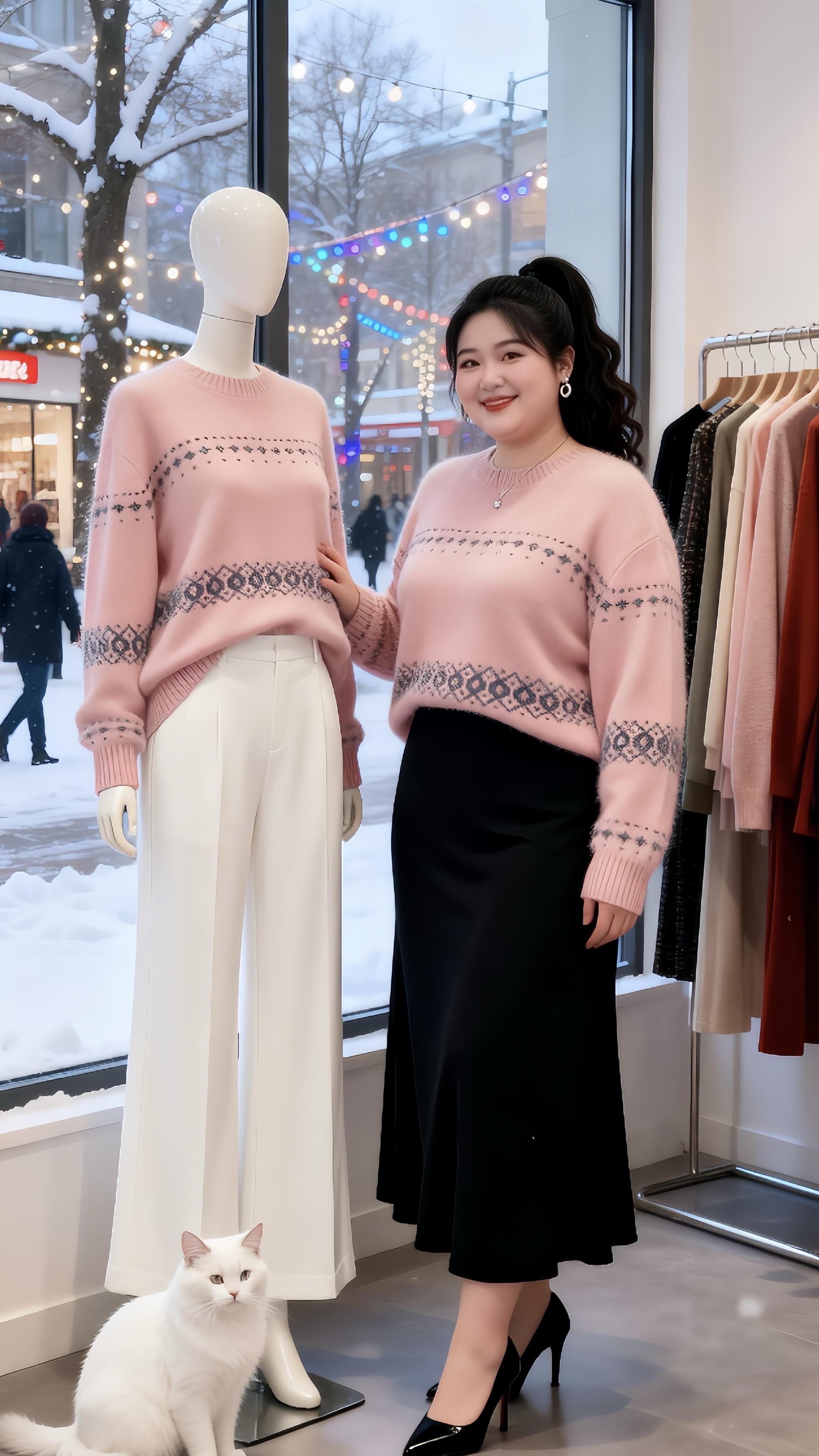 秋冬穿搭 针织毛衣 高级感穿搭 内搭外穿都好看 大码穿搭