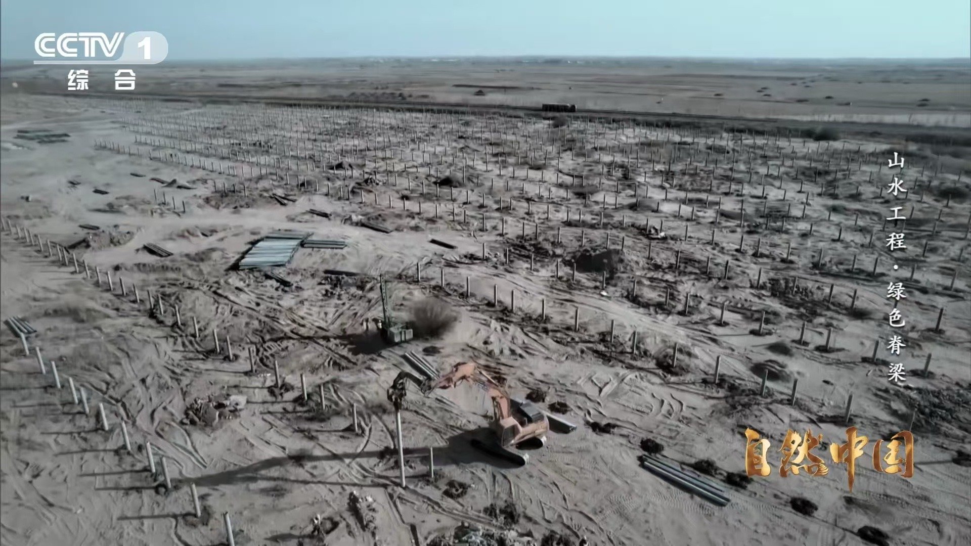 治沙界又添一员猛将 在巴彦淖尔沙漠腹地，一块块光伏板化身“遮阳伞”，为板下植物撑