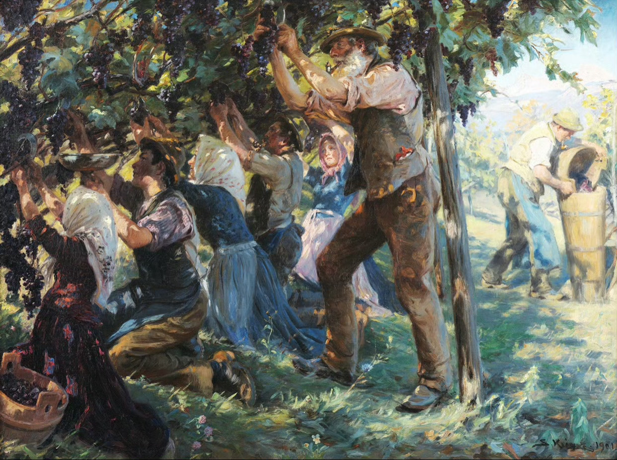 《Wine harvest in the Tyrol》－彼得·瑟弗林·科罗耶 
