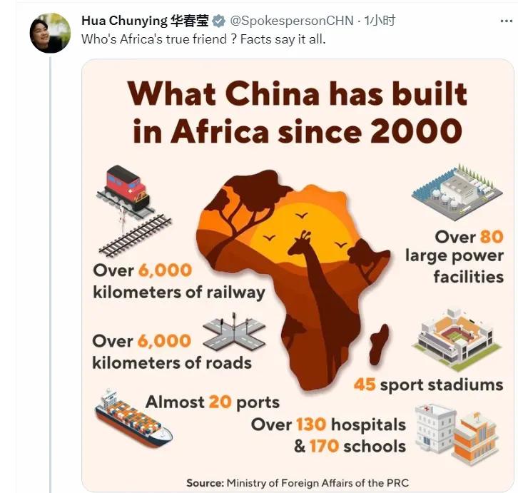 外交部部长助理、新闻司司长华春莹刚刚发布了两张图片，具有强烈的对比和震撼意味。
