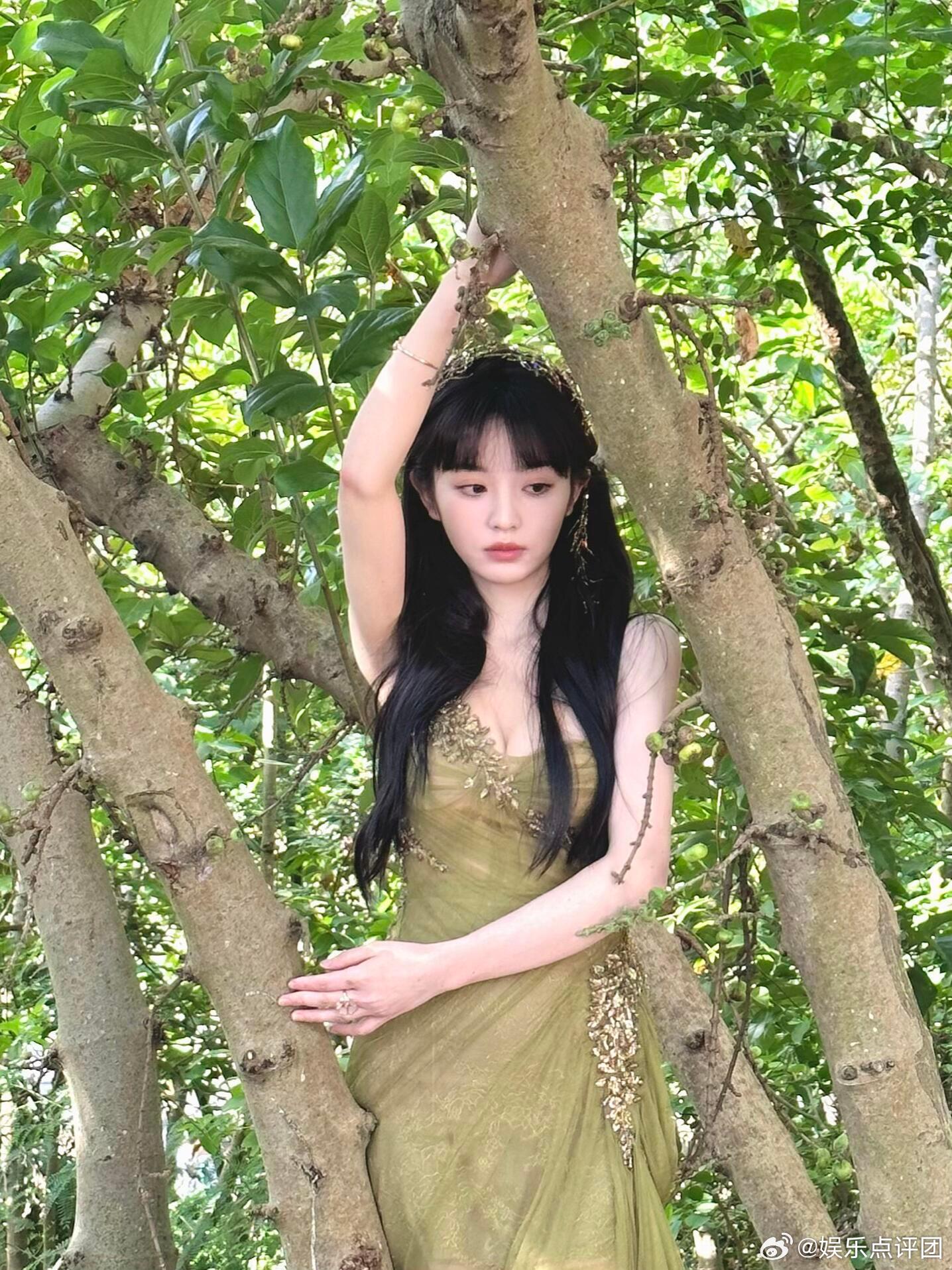 田曦薇人间富贵花 田曦薇你这造型是想让版纳的孔雀都下岗吧？斜刘海簪花款款走来，温