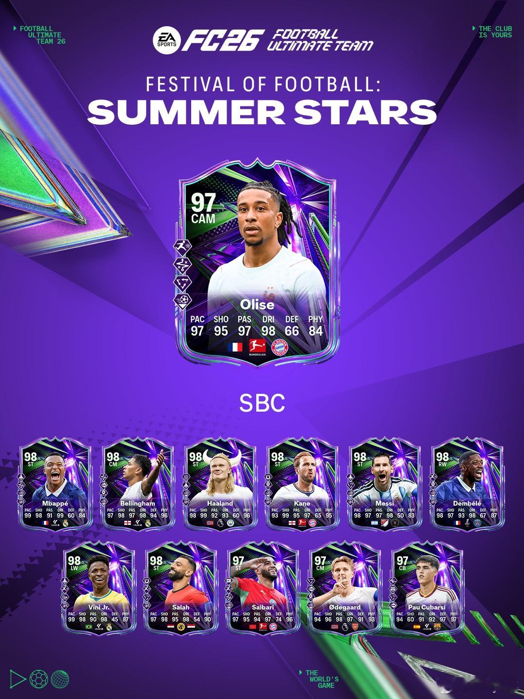 7月18日【新增 SBC】共 6 个1. 夏日群星挑战 1｜1 个挑战2. 84