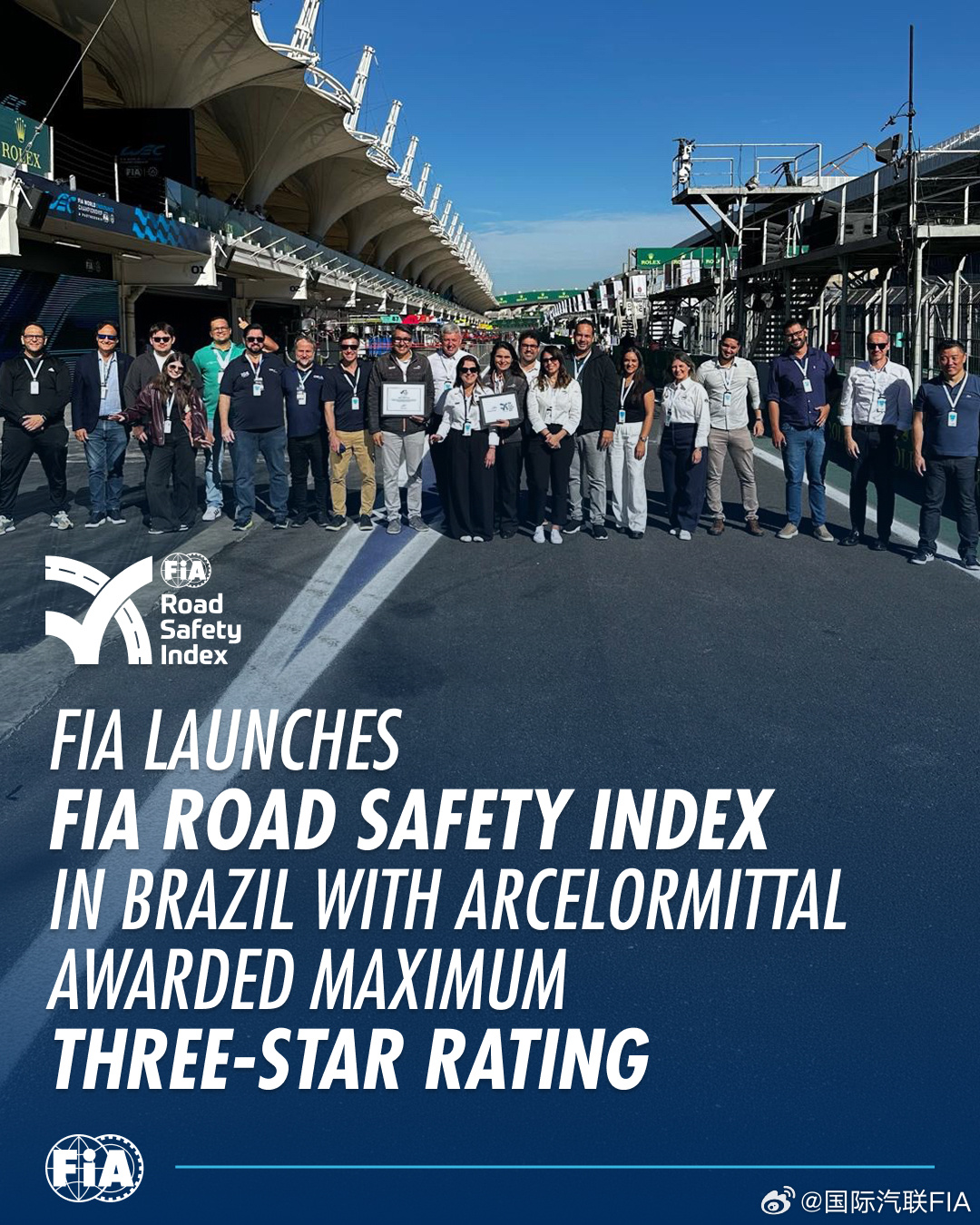 国际汽联于巴西发布道路安全指数 🇧🇷🚗该消息于圣保罗 6 小时世界耐力锦标