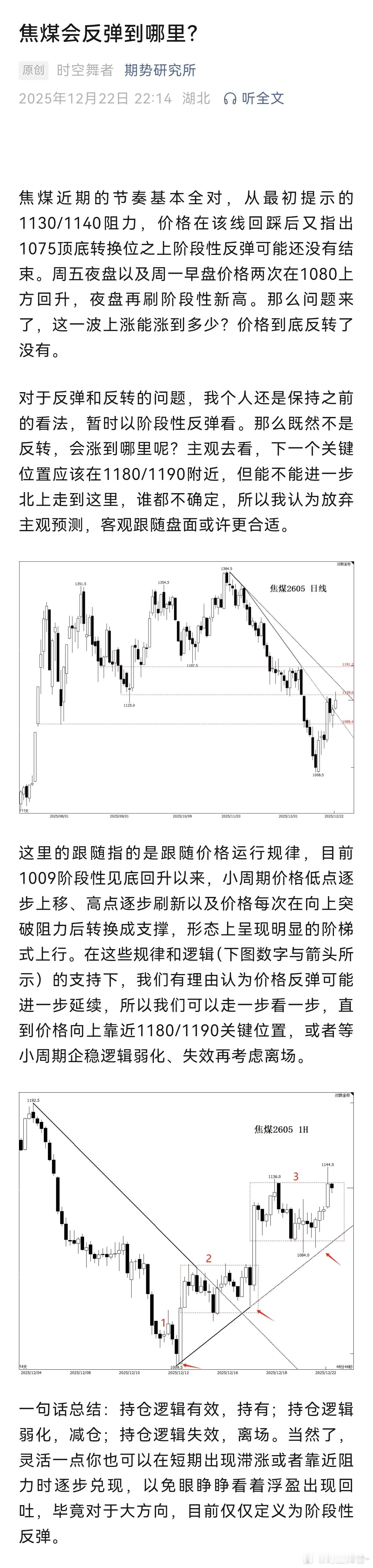 焦煤会反弹到哪里？期货