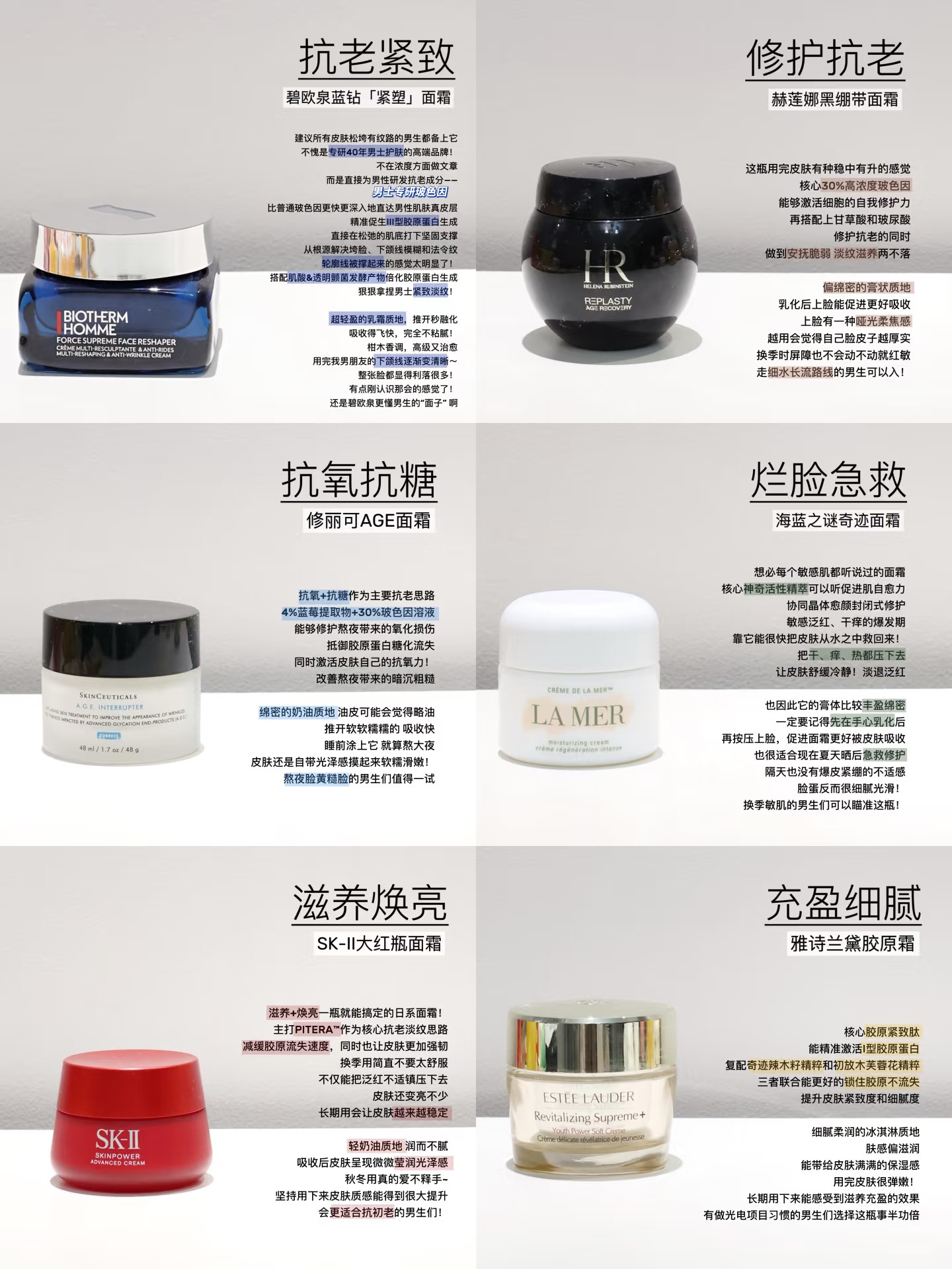 男士抗老面霜别瞎买！一篇看懂怎么选！