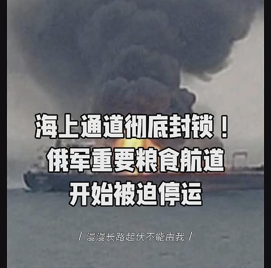 海上通道被彻底封锁了，俄军重要粮食航道开始被迫停运。