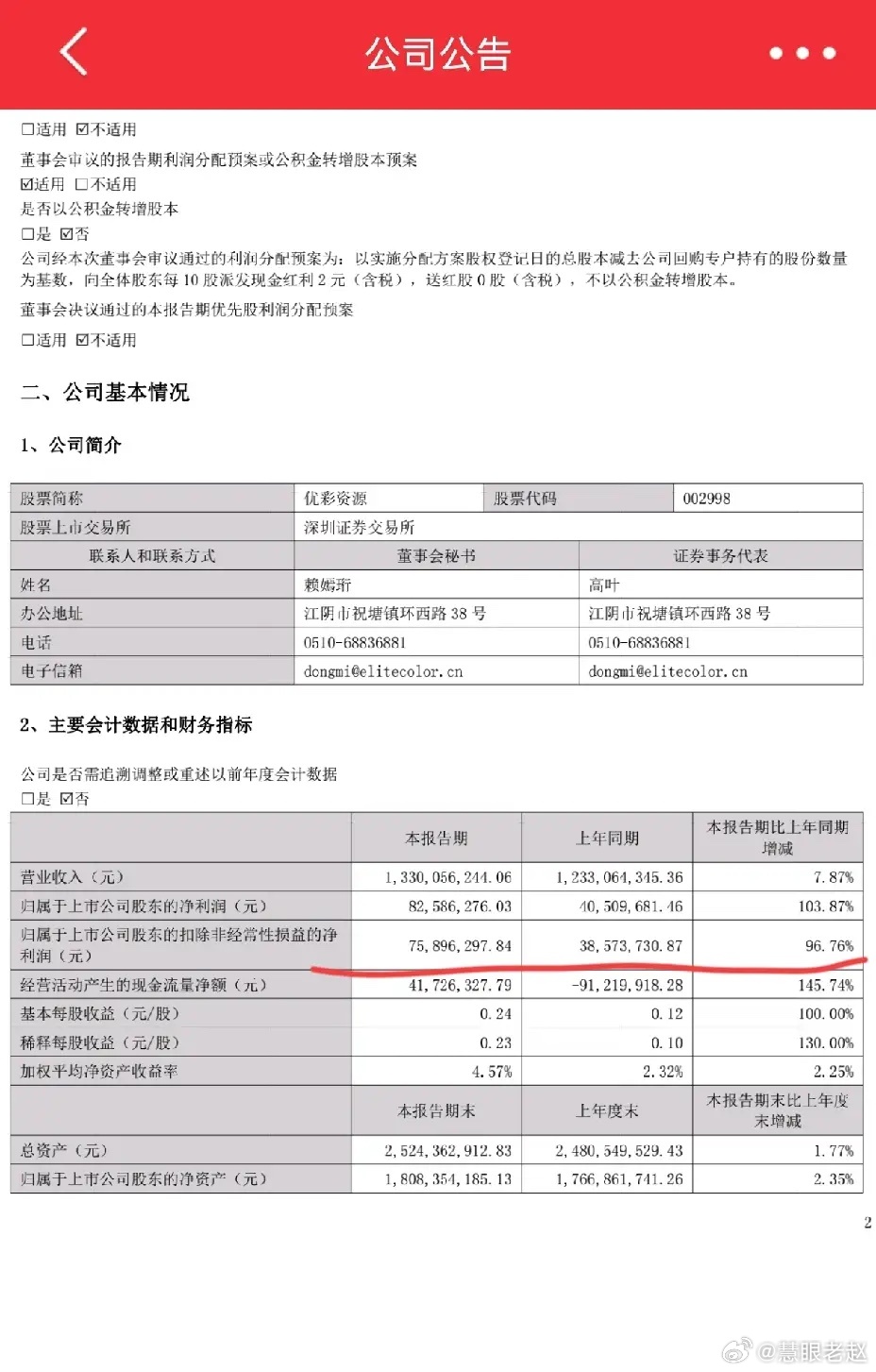 A股首份半年报出炉！优彩资源业绩翻倍，能否带动价值行情？优彩资源率先披露2026