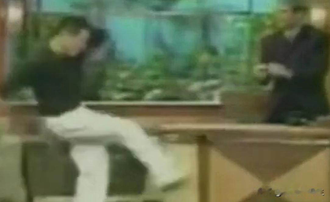 1993年，李连杰当时受邀参加了美国一档脱口秀节目。
当时的李连杰穿着黑色太极服