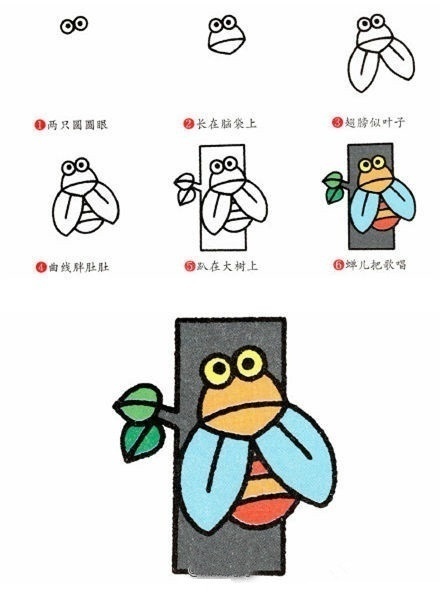 可爱的动物简笔画，收起来和宝贝一起画[心] ​​​