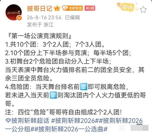 披哥一公赛制太明显：危险哥哥直接成“弃子”？
看完披哥一公规则，就像摸了一把明牌