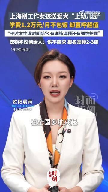 95后女生月花1.2万送狗上学，老师竟有幼师背景 上海一位95后女生火上热搜！因