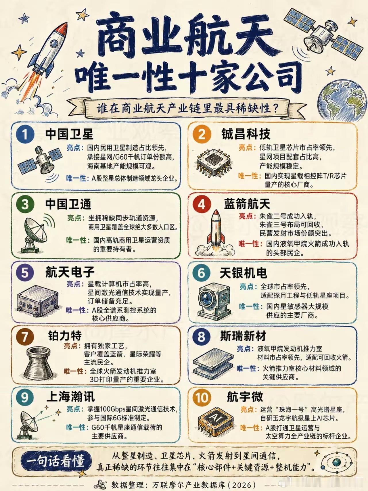 商业航天稀缺赛道浮出水面，十家独家核心企业如何把握产业红利？ 
