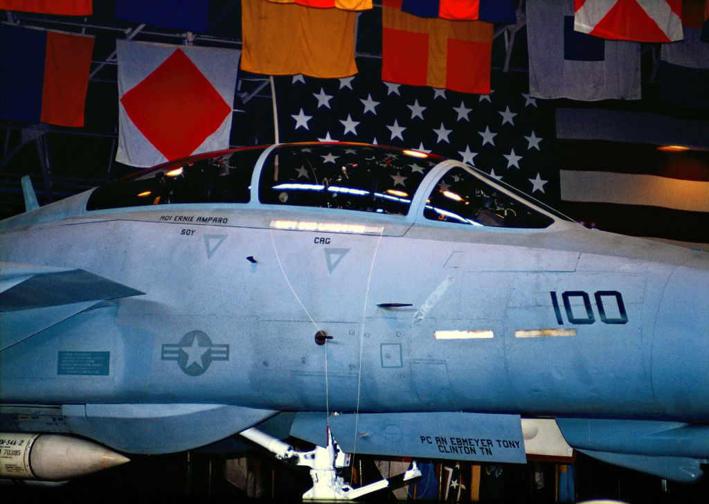 猫宁。老学校时代，厚木航空站机库内的F-14大猫 