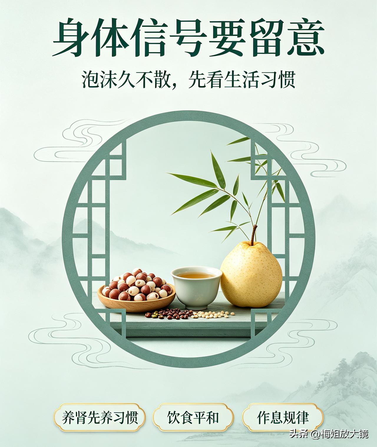 小便泡沫久久不散，别简单当成缺水、上火
 
不少人上完厕所，发现尿液浮着细密泡沫
