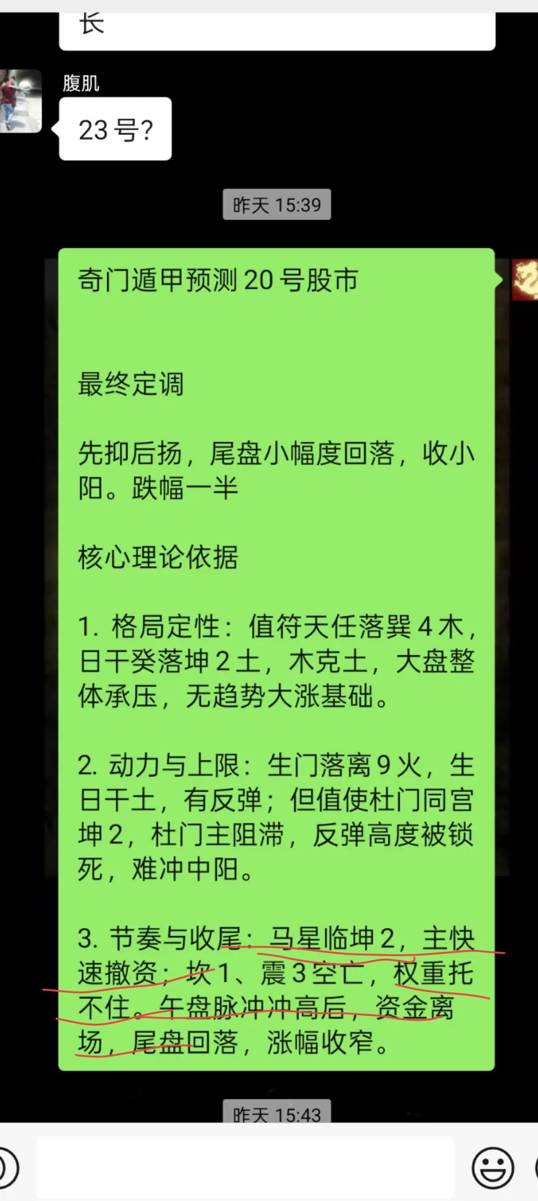 股民又惨遭蹂躏！
我承认今天预测错误！
之前谈到过我的人理论不能保证百分百准，