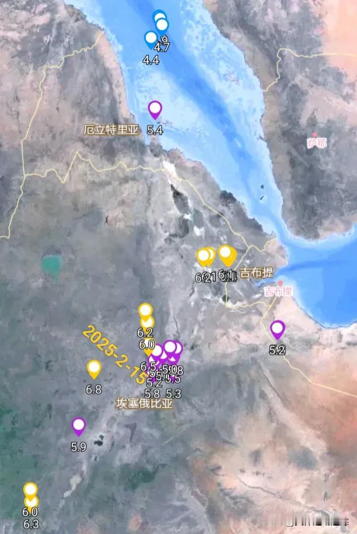 15日地震快讯，04时28分在非洲东北部的埃塞俄比亚中部发生5.8级地震，震源深