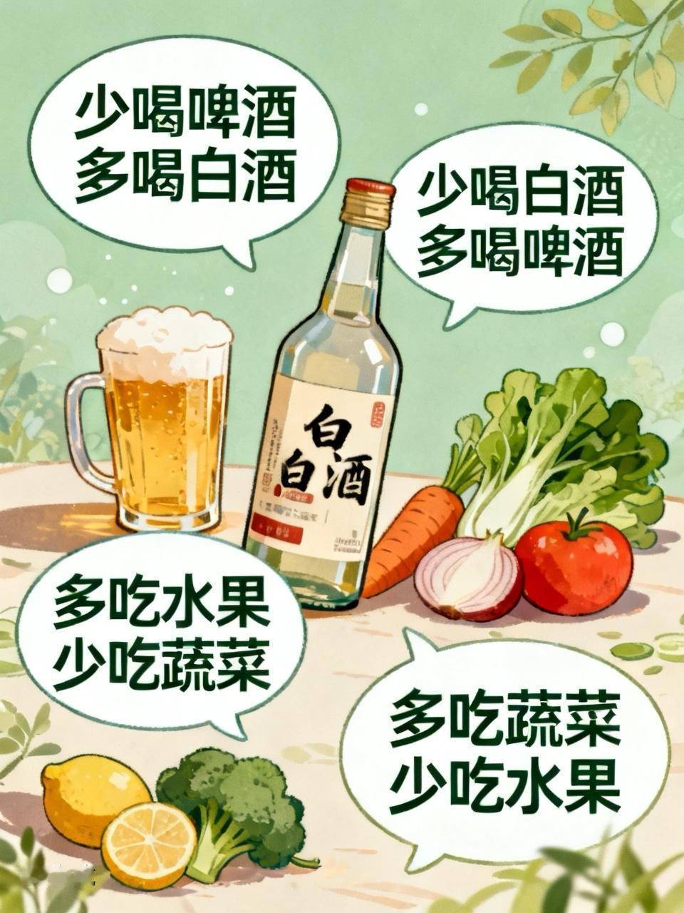 啤酒厂的员工说:少喝啤酒多喝白酒       
白酒厂的员工说：少喝白酒多喝啤酒