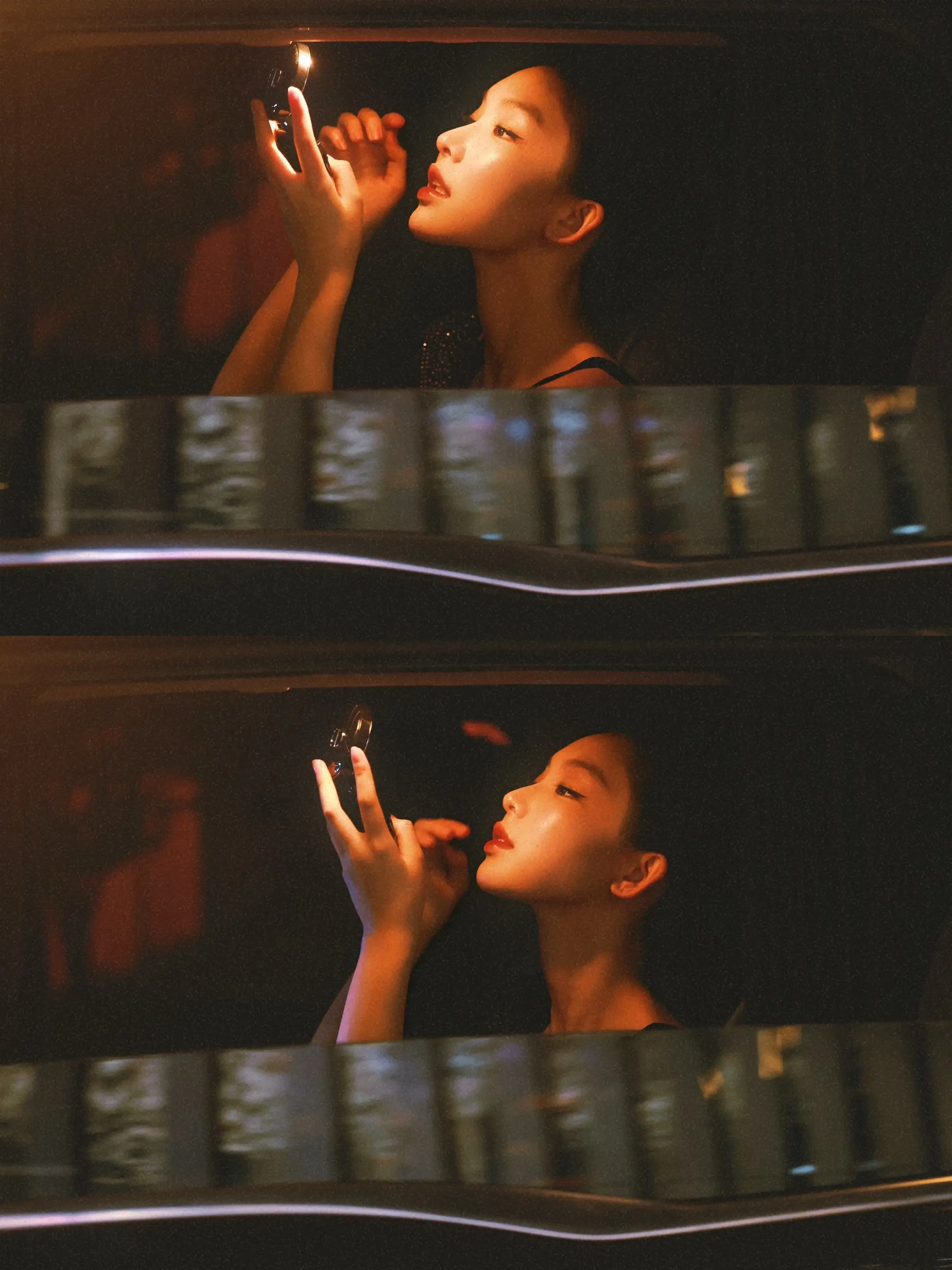 她不羁的脸像天色将晚。