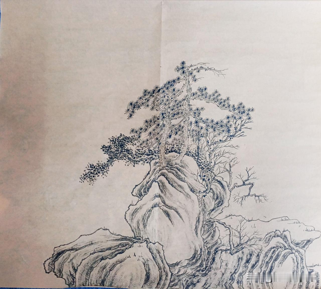临摹北宋.郭熙的《早春图》，现在完成三分之一。细节很多，用笔多波折，真是学到很多