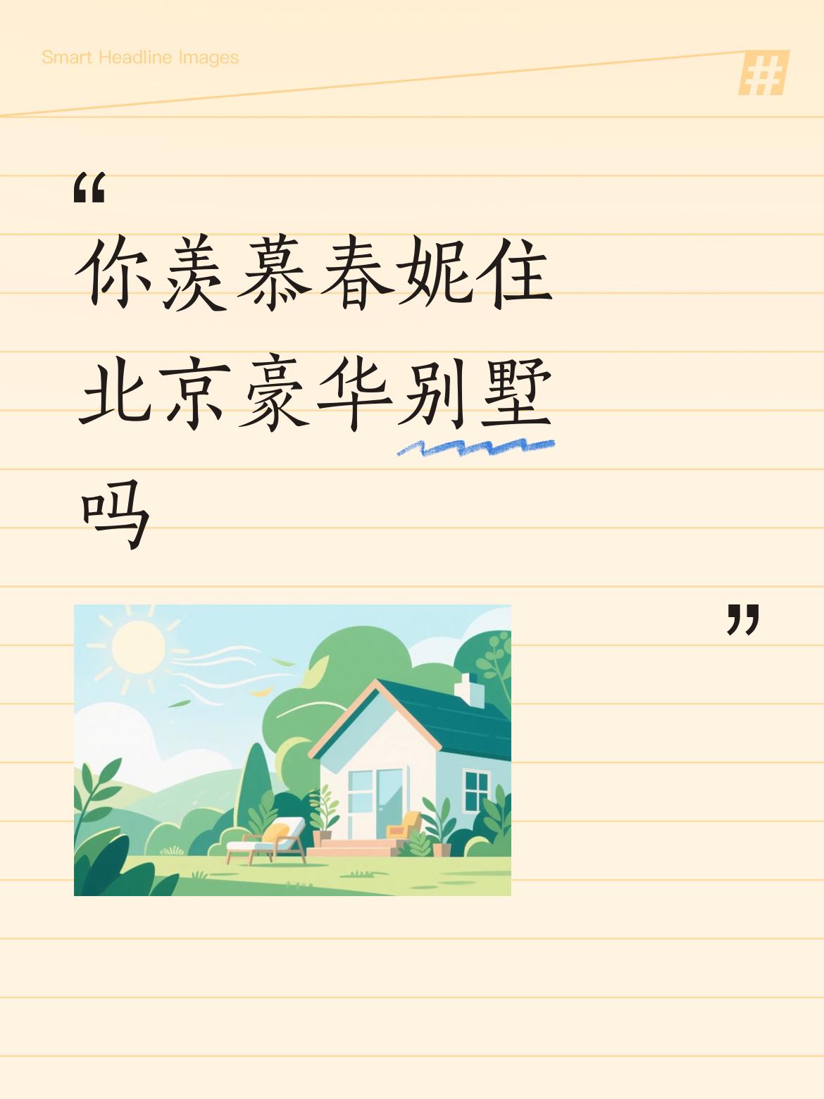 说真的，看到春妮住北京豪华别墅，要说不羡慕那是假的。北京的豪华别墅，那可不仅仅是
