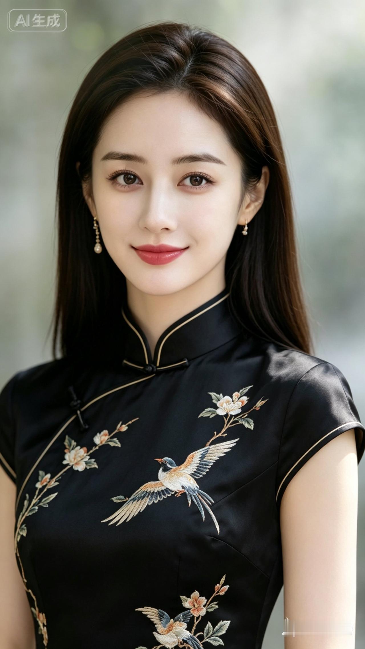 优雅黑旗袍，东方美人韵，韵味十足！