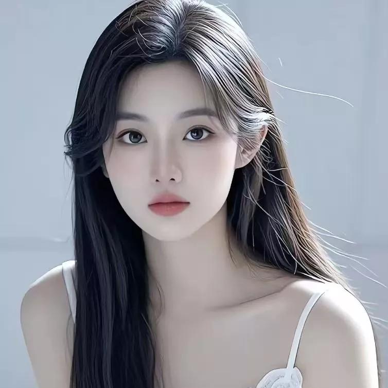 温柔的长发少女，眼神清澈如星，温柔似水。温柔美少女 温柔少女 温婉长发少女 温柔