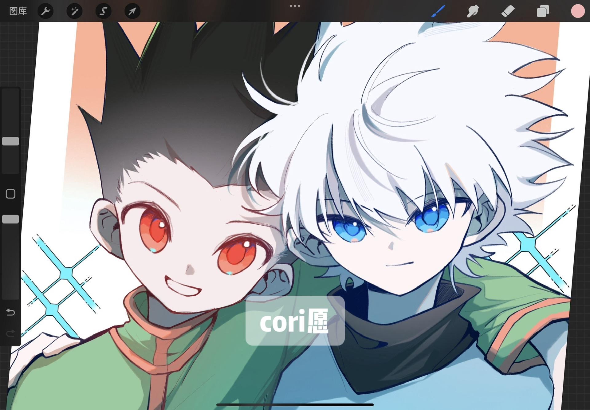 写满了哥有老婆的表情。画给我女神的