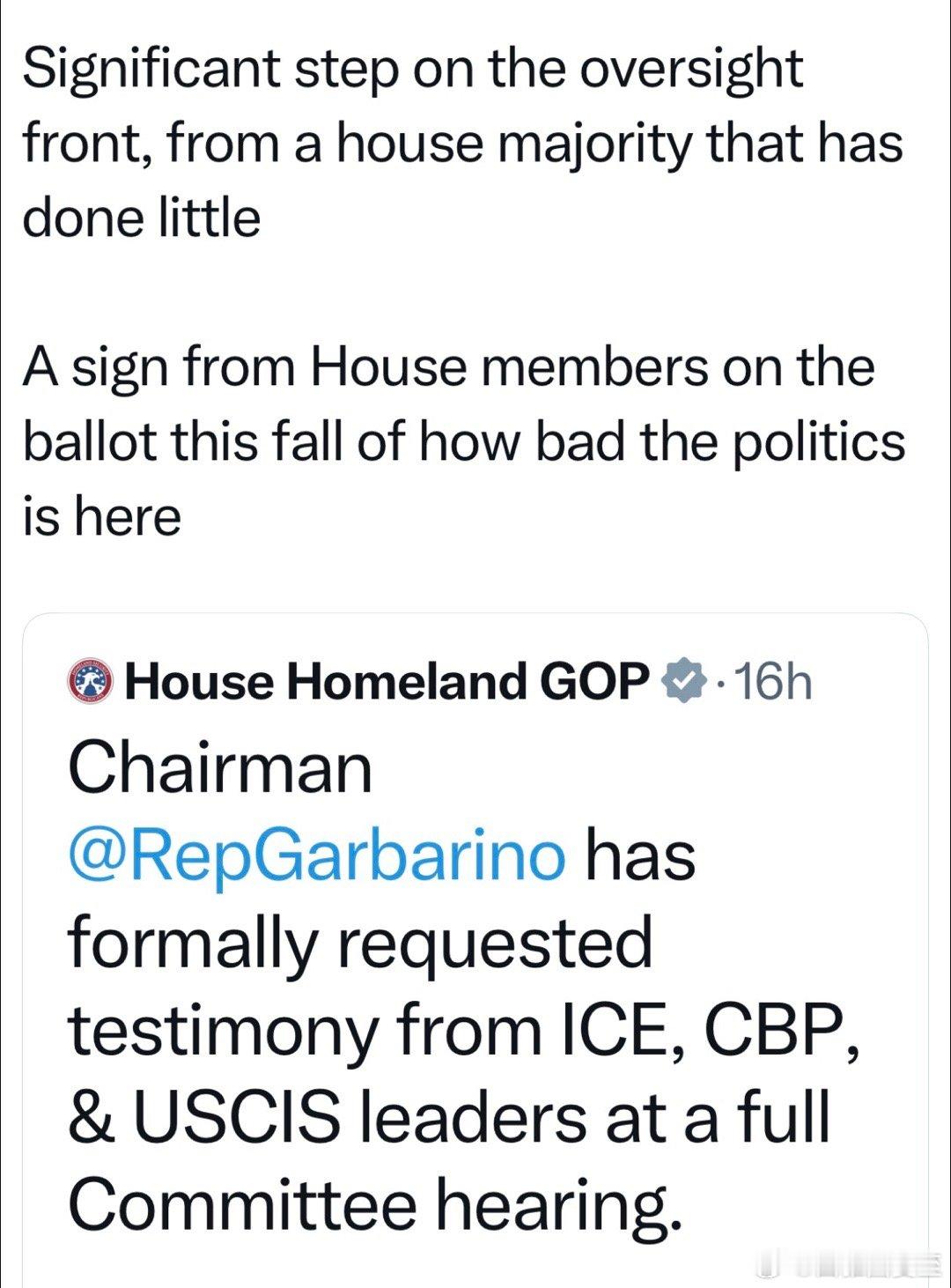 联邦众议院国安委主席发公函，要求移民执法、边境巡逻、国土安全部门的领导，到国会听