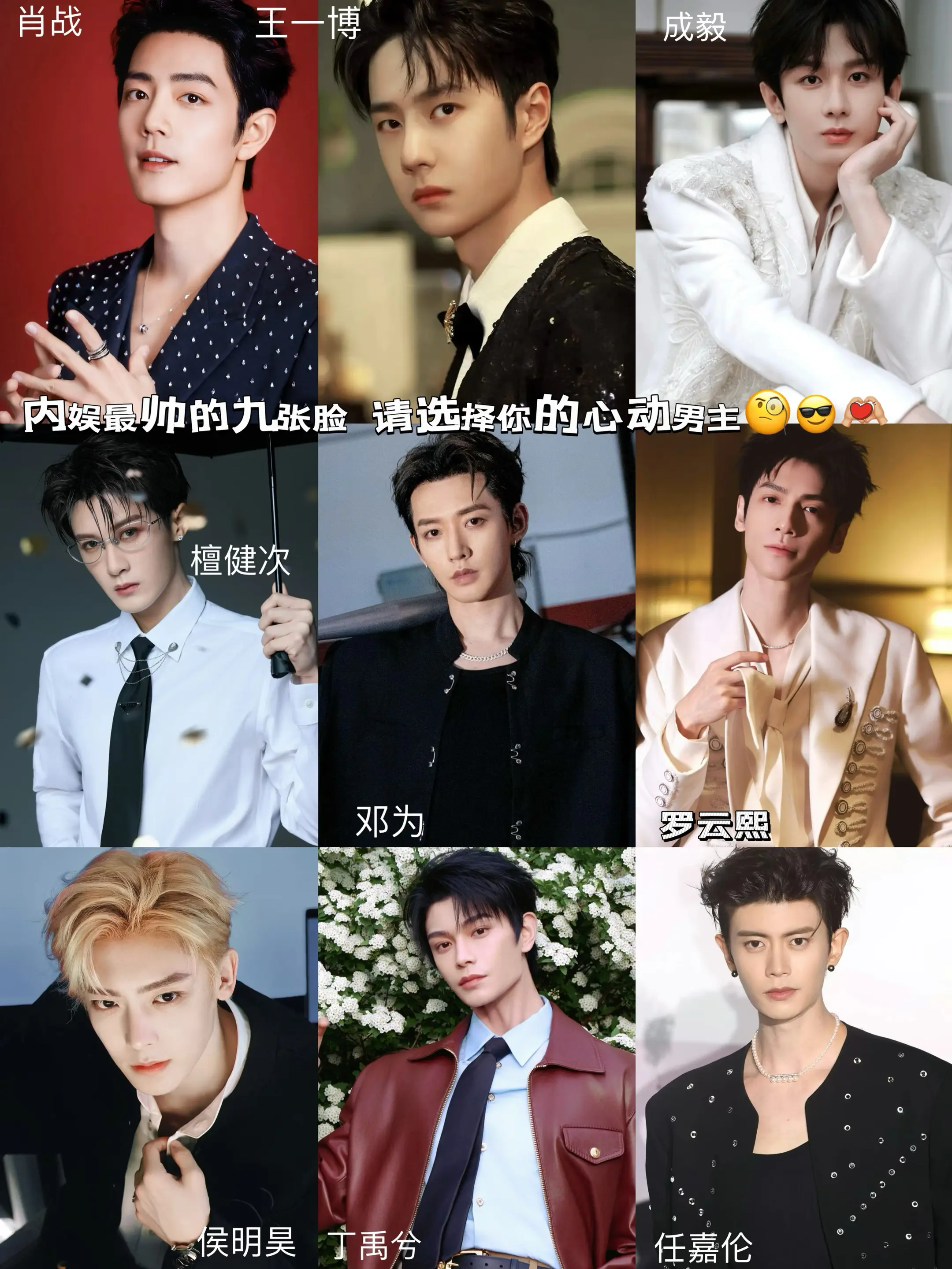 内娱最帅最权威的九张脸😎请选择你的男主。