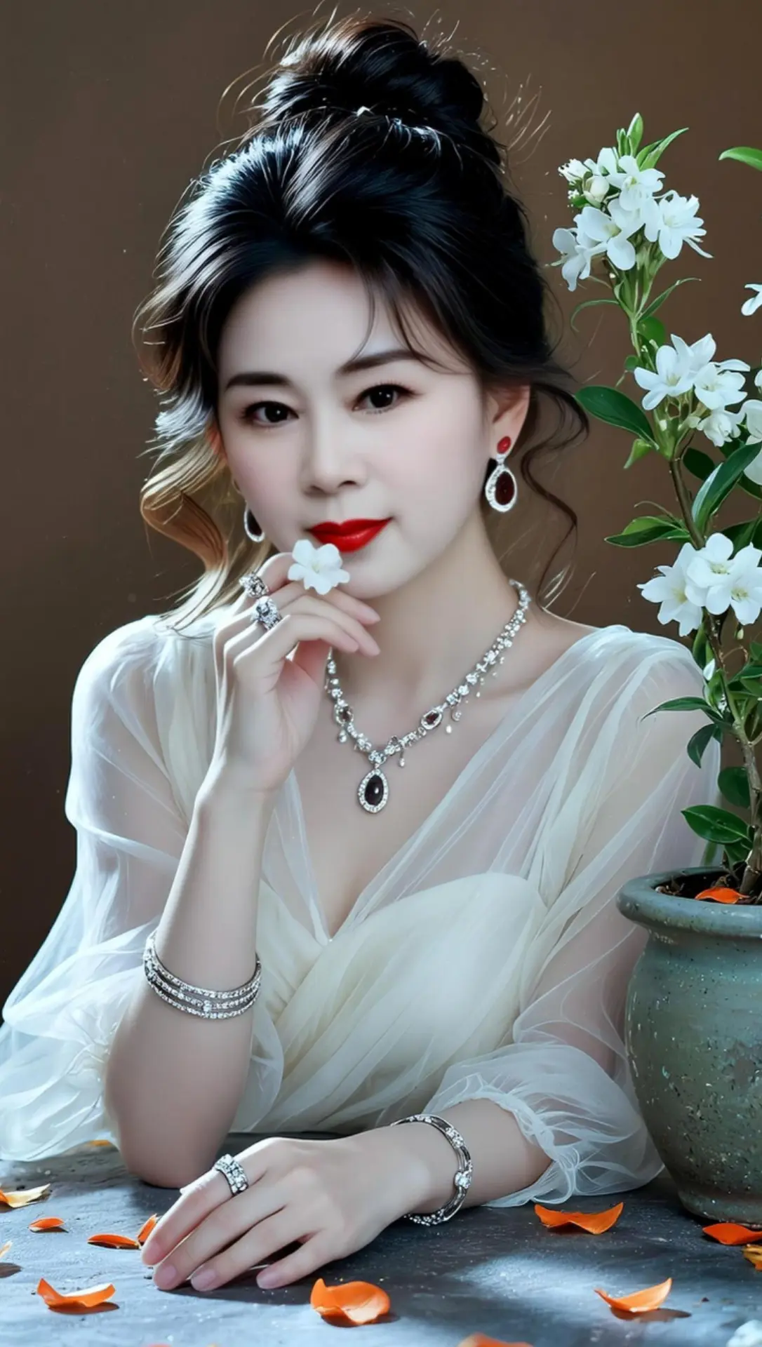 AI素衣花卉写真 随变ai随便玩