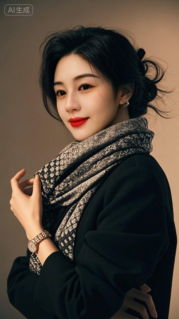 女神范 人像写真 围巾搭配