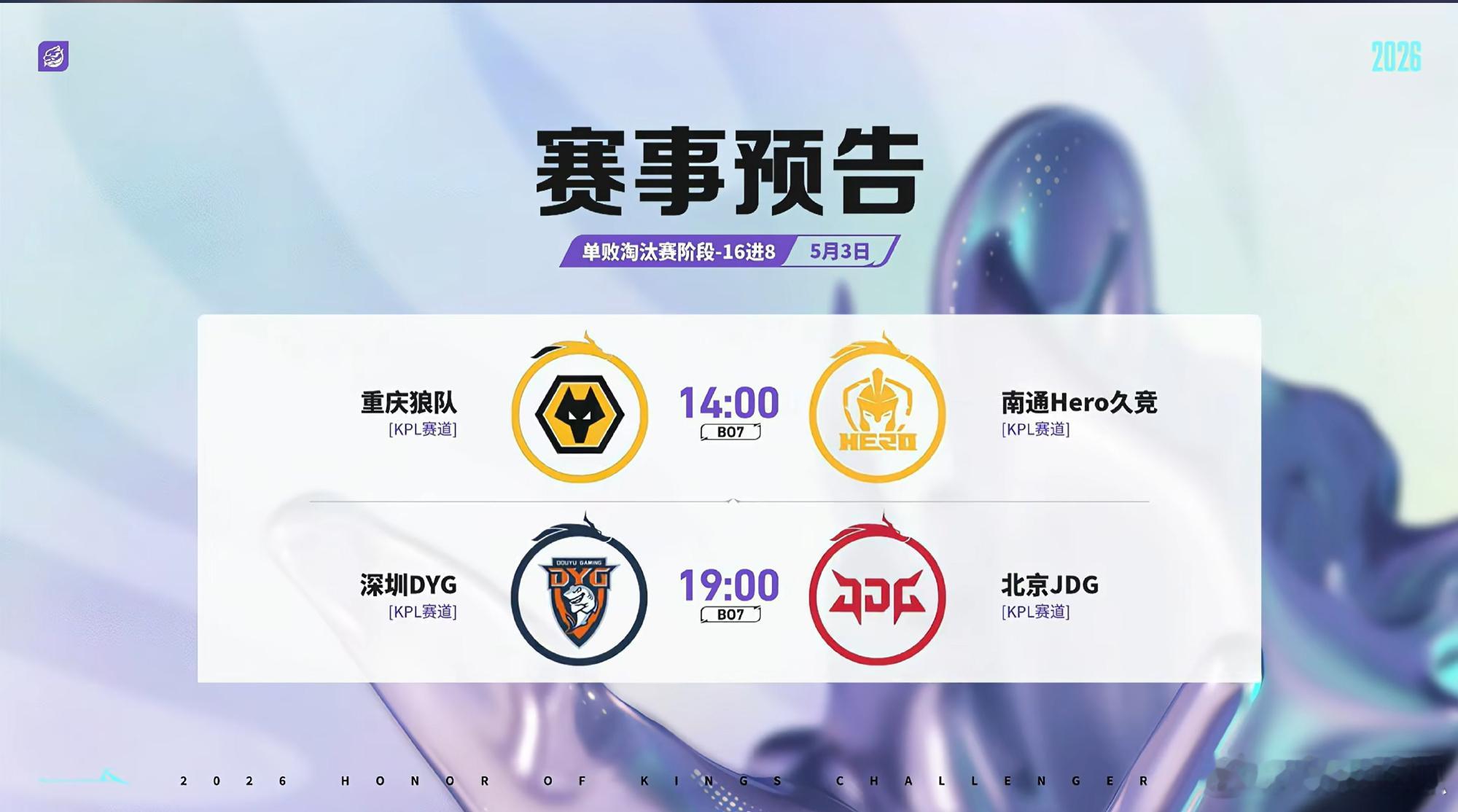 今天两场KPL内战，比赛结束后将进行八强抽签瓜友们早安 
