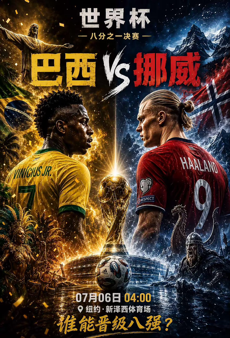 周六091：世界杯   巴西VS挪威2026.07.06        04:0
