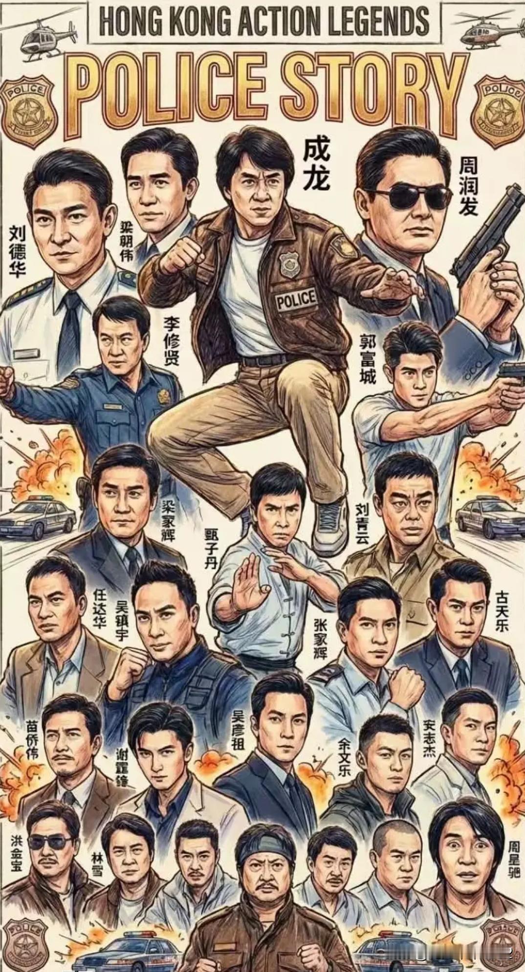 原来这些人都演过警察的角色，唯有李修贤怎么演都不像反派。