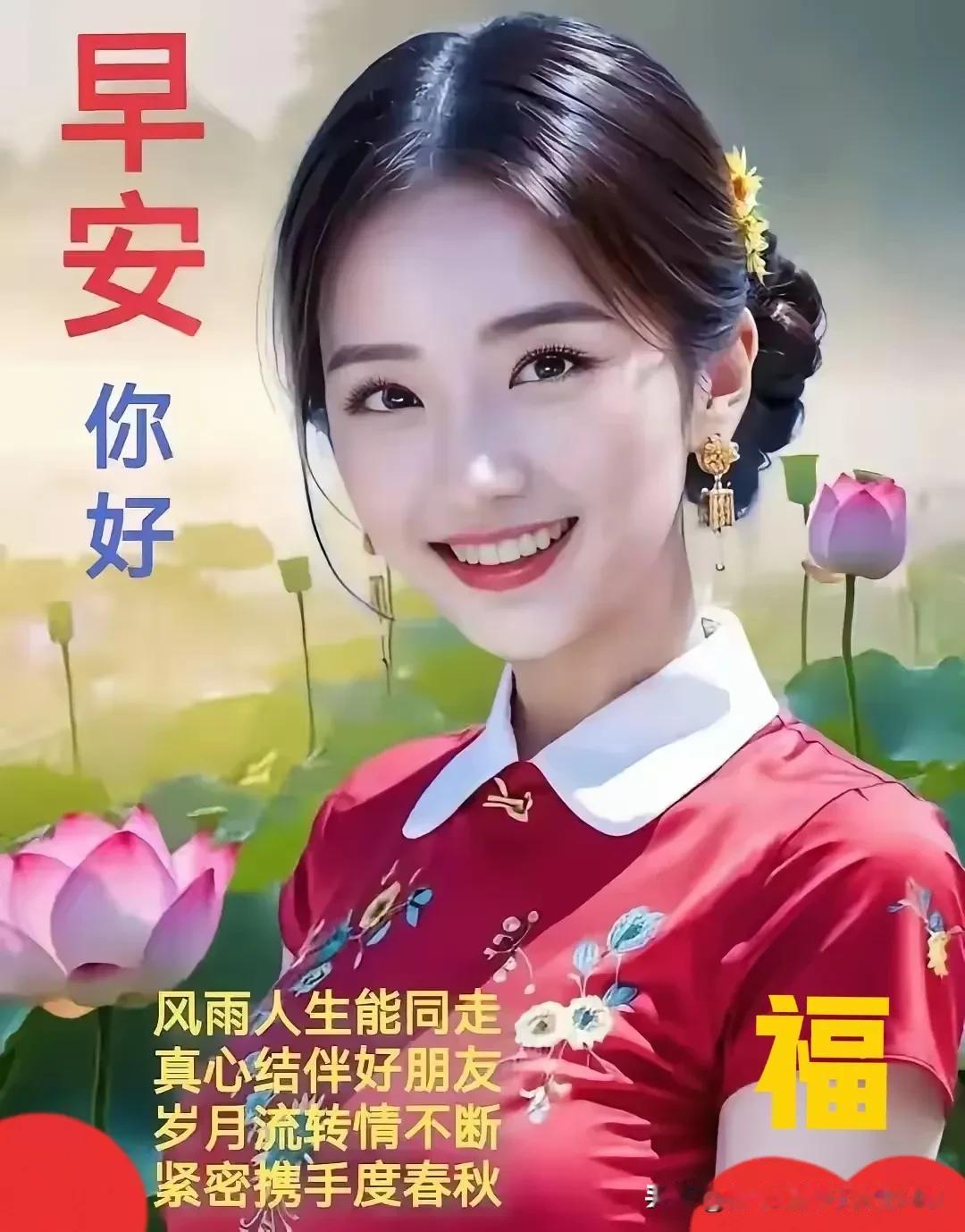 夕阳红，夕阳美，
斜阳如画惹人醉，
晚霞映天彩云追， 
岁月流转情未退。
[微风