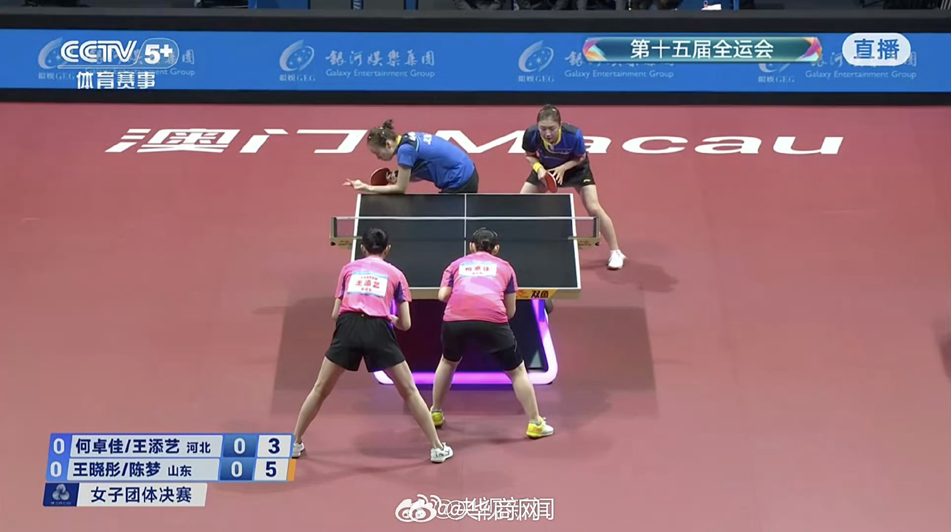 乒乓球女团金牌赛， 、 、 所在的山东队，3-2战胜 、 、王添艺代表的河北队，