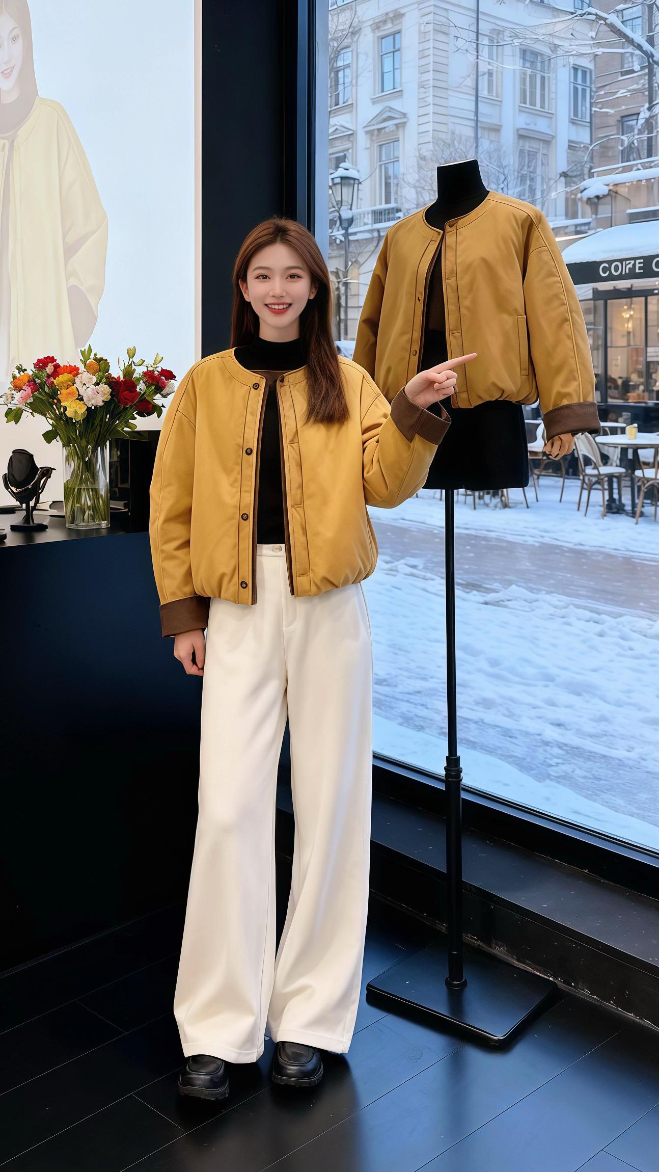 冬日暖阳里的“焦糖布丁”外套：她在雪天活出了偶像剧女主的模样  初雪那...