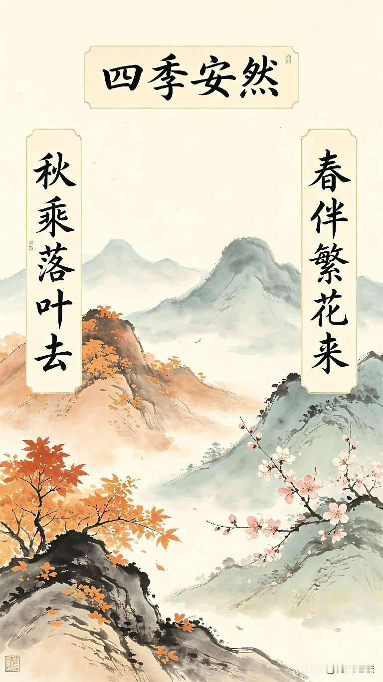 岁月匆匆，四季轮换，一花一落叶，皆是人间温柔，一岁一枯荣，皆是生活禅意。
 
对