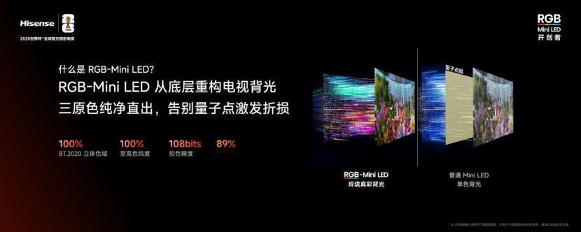 海信今日正式发布小墨E5S系列，核心看点在于推动RGB-Mini LED技术走向