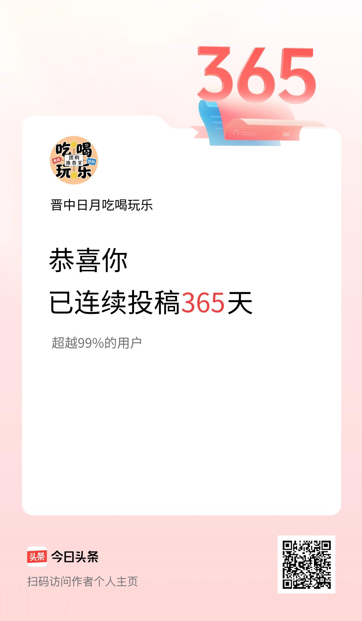 我在头条连续投稿365天