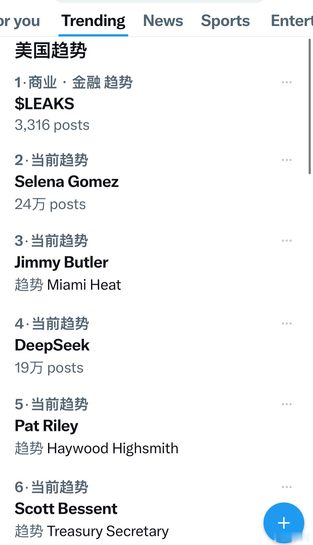 DeepSeek一夜掀翻美股 美推热搜第四。基本都是老外在给deepseek狂吹