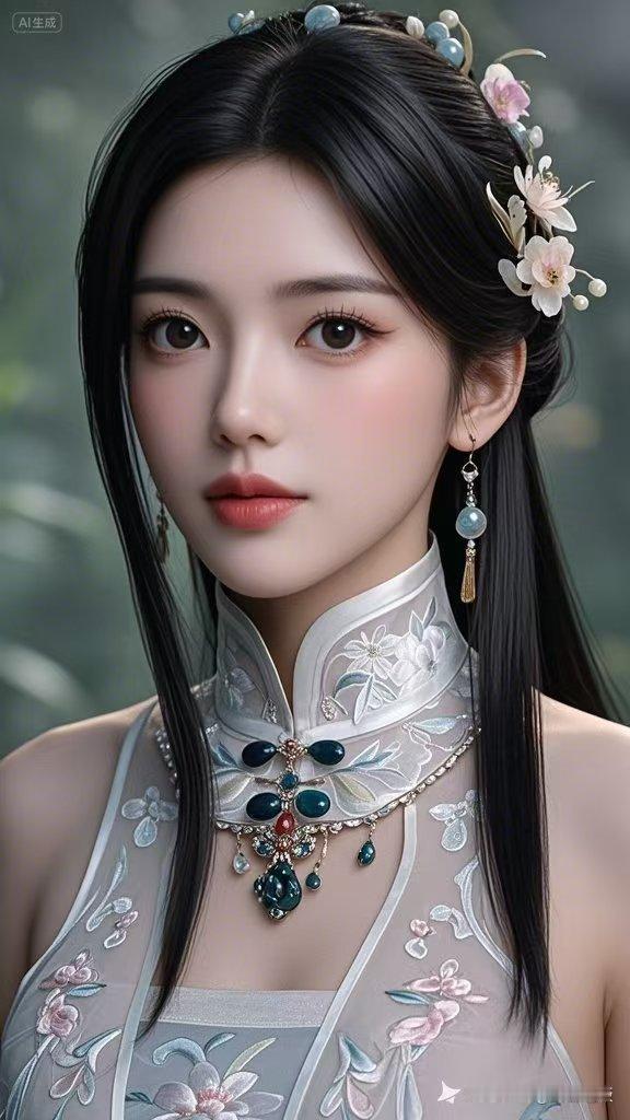 古风美人，花钿珠翠，温婉如玉，一眼心动的东方韵味。