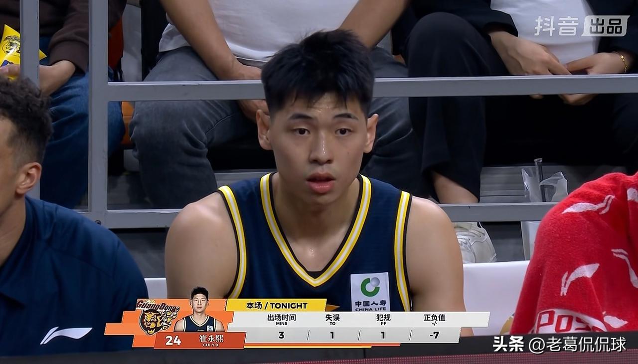 广东东阳光大将崔永熙真是状态堪忧！在今天广东东阳光主场迎战辽宁本钢的比赛中，目前