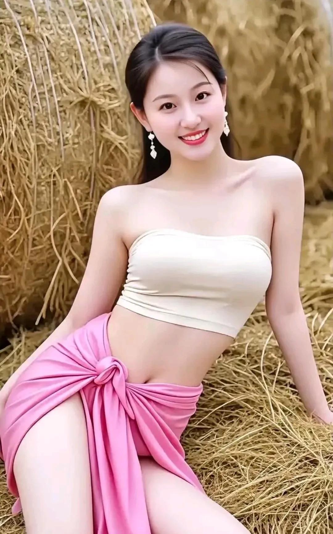 田园少女风，粉裙飘飘，笑靥如花🌸💕